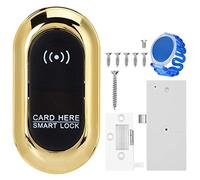Electronic Induction Lock for Sauna Cabinet, Gym Locker, Gold and Black - Automatic Pop - Up, Low - Voltage Alarm, Emergency Unlock, Suitable for Spa and Fitness Clubs
