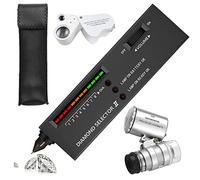 Electronic Jewelry Diamond Tester Pen - Professional Diamond Detector with 2Pcs 30X 60X Magnifying Glasses and Mini Led Foldable Magnifying