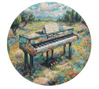 Electronic Keyboard 195 Piece Round Puzzle Musical Instrument Music Animal Shape Relaxing Activity Stress Relief Puzzle for Families Home Decor Creative Challenge Educational 195 PCS