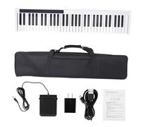 Electronic Keyboard 61 Key Electronic Piano Portable Electronic Piano Beginner Professional Electronic Piano(White)