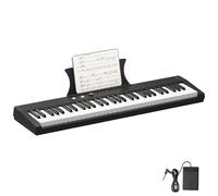 Electronic Keyboard 61 Key Portable Electric Keyboard Piano Semi Weighted Keys With Power Supply Built In Speakers Pedal Ideal For Beginners