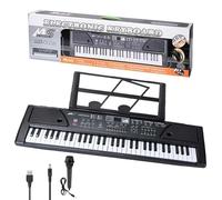 Electronic Keyboard, 61 Keys Electronic Keyboard with Microphone USB Cable for Beginners and 3-12 Kids, Digital Electronic Piano Instrument, Black