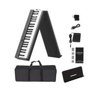 Electronic Keyboard Folding Piano 88 Keys Adult Electronic Piano Beginners Midi Controller Musical Keyboard Portable Electric Organ(Black,US)