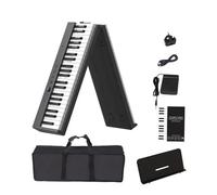 Electronic Keyboard Folding Piano 88 Keys Adult Electronic Piano Beginners Midi Controller Musical Keyboard Professional Portable(Bk,UK)