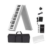 Electronic Keyboard Folding Piano 88 Keys Adult Electronic Piano Beginners Midi Controller Musical Keyboard Portable Electric Organ(White,US)