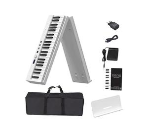 Electronic Keyboard Folding Piano 88 Keys Adult Electronic Piano Beginners Midi Controller Musical Keyboard Professional Portable(White,EU)