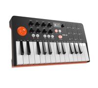 Electronic Keyboard Piano 25 Key Portable MIDI Keyboard Controller With 9 Backlit Beat Pads OLED Display