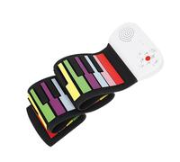 Electronic Keyboard Piano 49-key Hand-rolled Piano With Thickened Silicone For Beginners Folding Electronic Keyboard(Rainbow)