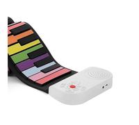 Electronic Keyboard Piano 49 Keys Musical Keyboard Portable Silicon Hand Roll Up Piano Electronic Keyboard For Beginners(Rainbow)