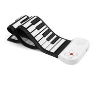 Electronic Keyboard Piano 49 Keys Musical Keyboard Portable Silicon Hand Roll Up Piano Electronic Keyboard For Beginners(Bk)