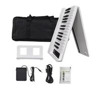 Electronic Keyboard Piano Portable 61 Key Foldable Electronic Organ Adult Beginner Practice Electronic Piano(White)