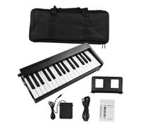 Electronic Keyboard Piano Portable 61 Key Foldable Electronic Organ Adult Beginner Practice Electronic Piano(Bk)