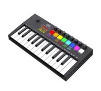 Electronic Keyboards 25-Key Keyboard Controller With 8 Backlit Drum Pads 8 Knobs Portable Keyboard For Music Production