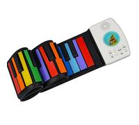 Electronic Keyboards For Adults 49-key Hand-rolled Piano Thickened Colorful Black Silicone Beginner Portable Folding Electronic Piano Musical Instrument(1)