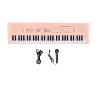Electronic Keyboards For Adults 61 Key Electronic Keyboard Piano Musical Instrument With Microphone Dual Power Mode Music Piano Keyboard 6 Songs(Pink)