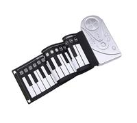 Electronic Keyboards Student 49-key Hand-rolled Piano Folding Portable Hand-rolled Electronic Keyboard Piano Instrument (Color : Silver)