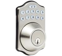 Electronic Keypad Deadbolt Door Lock with Auto Lock, Touch-Control Keyless Entry, Customizable User Codes, Traditional Design, Matte Black, 1-Pack