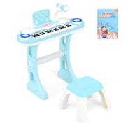 Electronic Kids Piano Toy 37 Keys Piano Keyboard with Stool-Blue