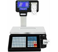 Electronic Label Printing Scale - Dual Display Weighing Cash Register with Barcode Scanner & Receipt Printer for Retail Stores