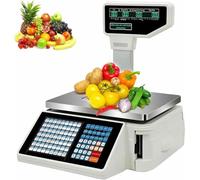 Electronic Label Printing Scale with Barcode Scanner and Cash Drawer, 30kg Capacity for Supermarket Price Calculation and Inventory Management