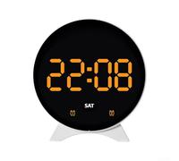 Electronic LED Alarm Clock with Date, Day, Temperature Display and Three Brightness Levels for Bedroom or Office (D)