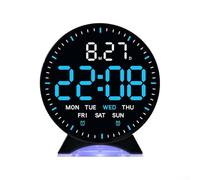 Electronic LED Alarm Clock with Multi-Functional Display, Date, Day, Dynamic Second Hand, Adjustable Brightness, Dual Alarms, Sleep Mode and Ambient Light for Bedroom or Office(G)