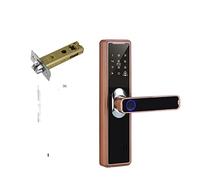 Electronic Lock for Tuya Biometric Fingerprint handle Tuya Smart Home Remotely indoor Fingerprint Door Lock DIY Easy Installation(Bronze-70mm)