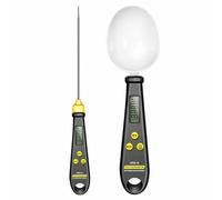 Electronic Measuring Spoon & Digital Meat Thermometer 2 in 1, Instant Read Adjustable Digital Spoon Scale Weigh up 1-500g for Coffee Power,Flour,Baking,Kitchen Frying, Grilling