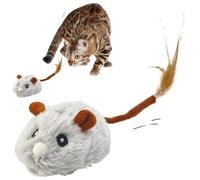 Electronic Mice Toy, Soft Rubber Tire, Moving Mice USB Charging, Interactive Pet Supplies, 9.45x1.77 inches Squeaky Animal Toy with Rotatable Wheel, Indoor Outdoor Play for Cats