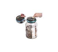 Electronic Money Box, Creative Digital Coin Jar Automatic Coin Counter Money Bank Saving Box with LCD Display, 1.8L Large Capacity for Coins
