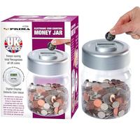 Electronic Money Coin Counting Jar - Digital Piggy Bank, Store Your Savings in This Safe | LCD Display Lid to Check Savings | Charity Collector - Unisex for Kids & Adults | Uk Money, Coins and Notes