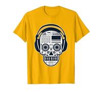 Electronic Music EDM Techno Raver Musician DJ T-Shirt, Men, Golden Yellow, Medium
