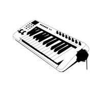 Electronic Musical Instrument Piano Music Wall Decals PVC 32x47cm Easy Installation Black