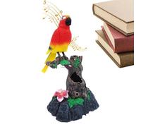 Electronic Parrot - Singing Bird | Repeats What You Say Toy, Realistic Chirping Sparrow Induction Device for Garden Decor, Talking Electric Animal Pet, Kids Gift, Green