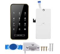 Electronic Password Card Lock RFID Smart Keyless Touch Screen High Security Multiple Unlock Modes for File Shoe Cabinet Locker Wardrobes Drawers Gold Silver 128x64mm (Oro)