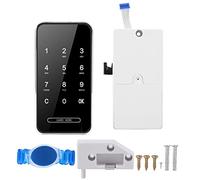 Electronic Password Card Lock RFID Smart Keyless Touch Screen High Security Multiple Unlock Modes for File Shoe Cabinet Locker Wardrobes Drawers Gold Silver 128x64mm (Plata)