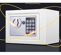 Electronic Password Digital Safety Box Security Safe Key Lock Strong Steel, Home Office Money Deposit Box With 2 Emergency Keys for Cash Jewelry (4.6L, white)