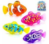 Electronic Pet Fish,Swimming Robot Toy For Cats, LED Light Electronic,Water Activated Sensors Technology,Cat Interactive Pet Toy Swimming Bath Toy(4psc)