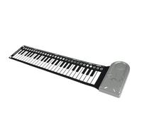 Electronic Piano 49 Key Electronic Piano Hand Roll Up Silicone Portable Keyboard Music Instrument Foldable(Silver)