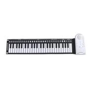 Electronic Piano 49 Key Silicone Beginner Portable Foldable Electronic Piano Instrument(Silver)