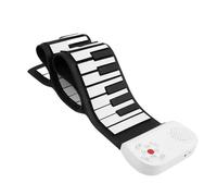 Electronic Piano 49 Keys Musical Keyboard Portable Silicon Hand Roll Up Electronic Piano For Music Lover(Black White)