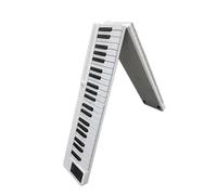 Electronic Piano Adult Folding 88 Key Portable Beginner Practice Keyboard Splicing Electronic Piano(White)