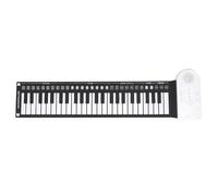 Electronic Piano Beginner Adult 49 Roll Up Keyboard Foldable Electronic Piano Flexible Silicone Easy To Carry(White)