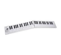 Electronic Piano Folding Electric Piano 61 Keys Portable Synthesizer Professional Musical Keyboard(White)