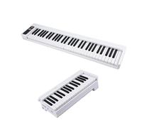 Electronic Piano Instruments 1PCS Adult Beginners Multifunctional Electronic Piano Portable 61 Key Foldable LCD Display(White)