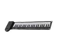 Electronic Piano Instruments 49 Roll Up Keyboard Foldable Electronic Piano Flexible Silicone Easy To Carry(Black)