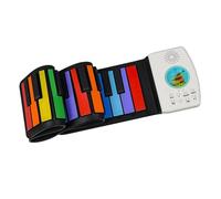 Electronic Piano Instruments Beginner 49 Key Hand Roll Electronic Piano Portable Keyboard Silicone Soft Thickened Model(Color)