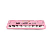 Electronic Piano Keyboard Portable 61 Keys Organ With Microphone Education Musical Instrument For Beginner (Color : PINK)