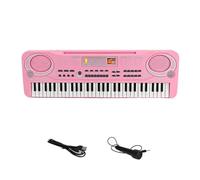 Electronic Piano Keyboard Portable 61 Keys Organ With Microphone Education Musical Instrument For Beginner (Color : PINK)