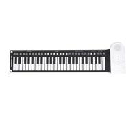 Electronic Piano Multifunctional 49 Key Roll Up Foldable Portable Electronic Piano Music Instrument For Beginner Adult(White)